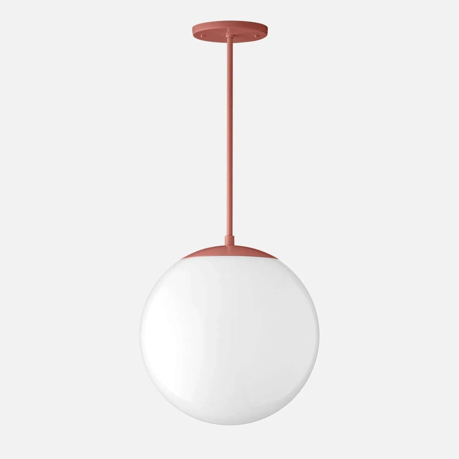 Luna Rod Pendant with 12" Opal Shade - Vaulted