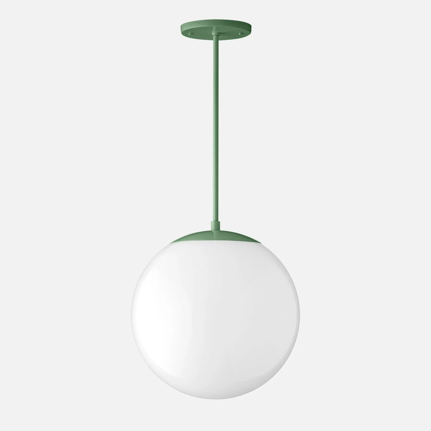 Luna Rod Pendant with 12" Opal Shade - Vaulted
