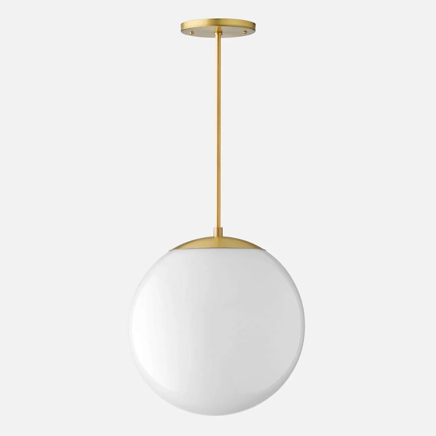 Luna Rod Pendant with 12" Opal Shade - Vaulted