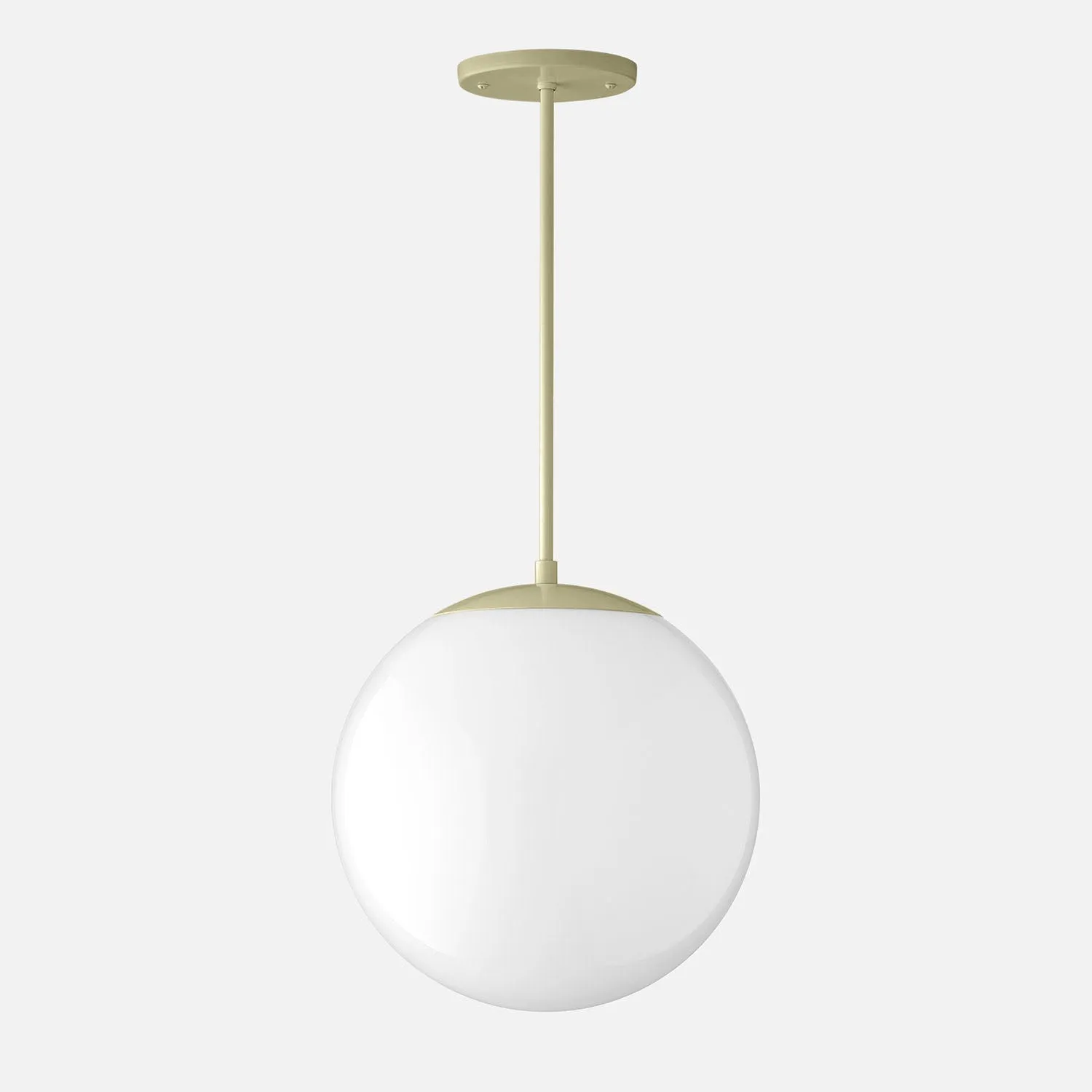 Luna Rod Pendant with 12" Opal Shade - Vaulted