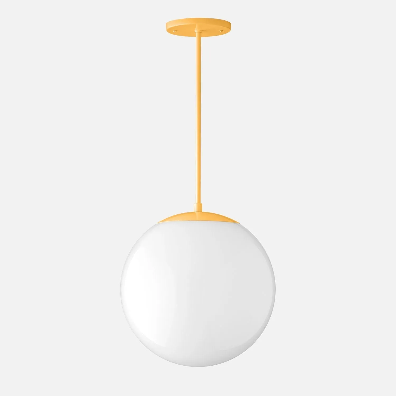 Luna Rod Pendant with 12" Opal Shade - Vaulted