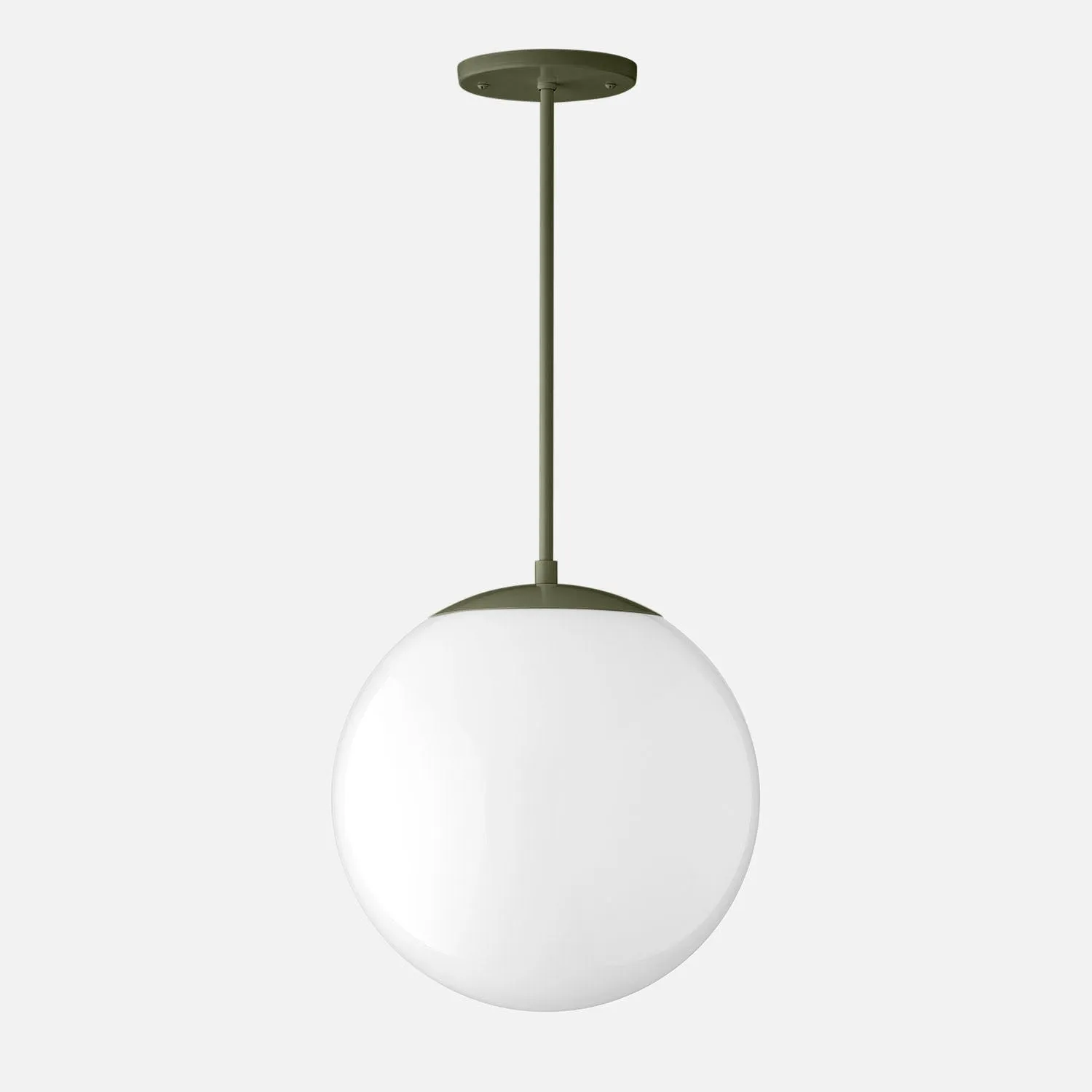 Luna Rod Pendant with 12" Opal Shade - Vaulted