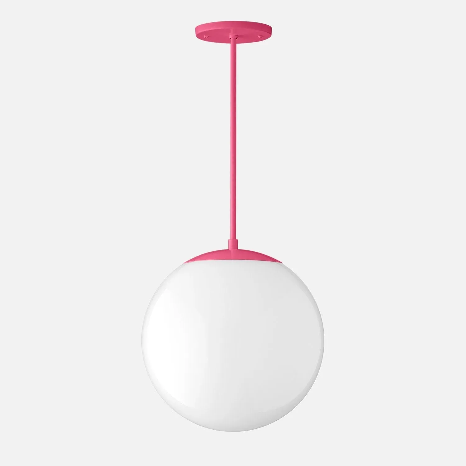 Luna Rod Pendant with 12" Opal Shade - Vaulted