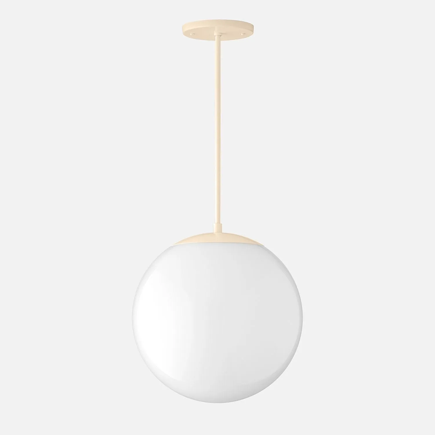 Luna Rod Pendant with 12" Opal Shade - Vaulted