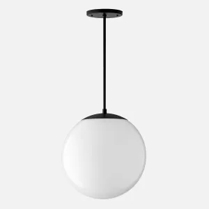 Luna Rod Pendant with 12" Opal Shade - Vaulted