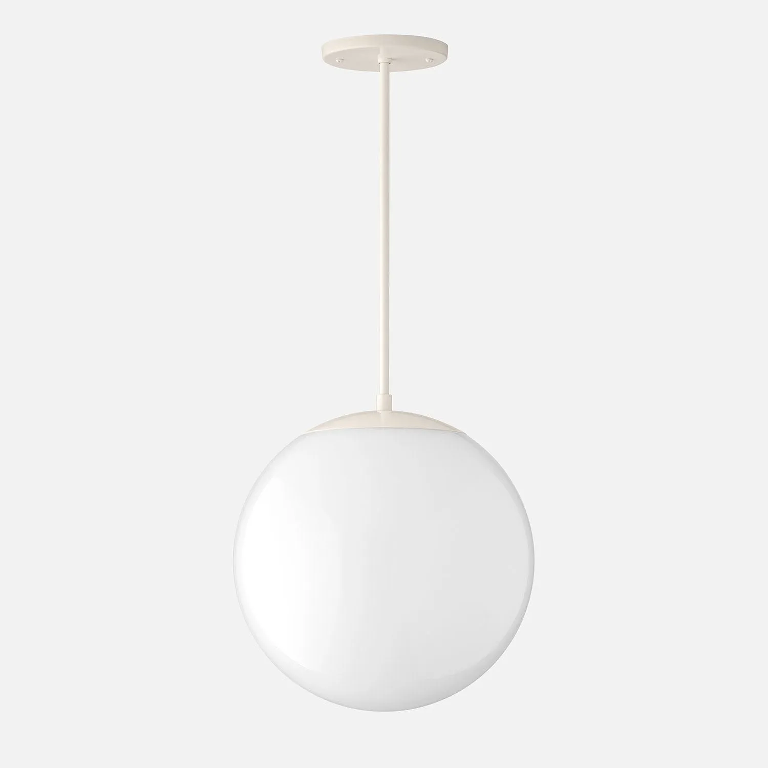 Luna Rod Pendant with 12" Opal Shade - Vaulted
