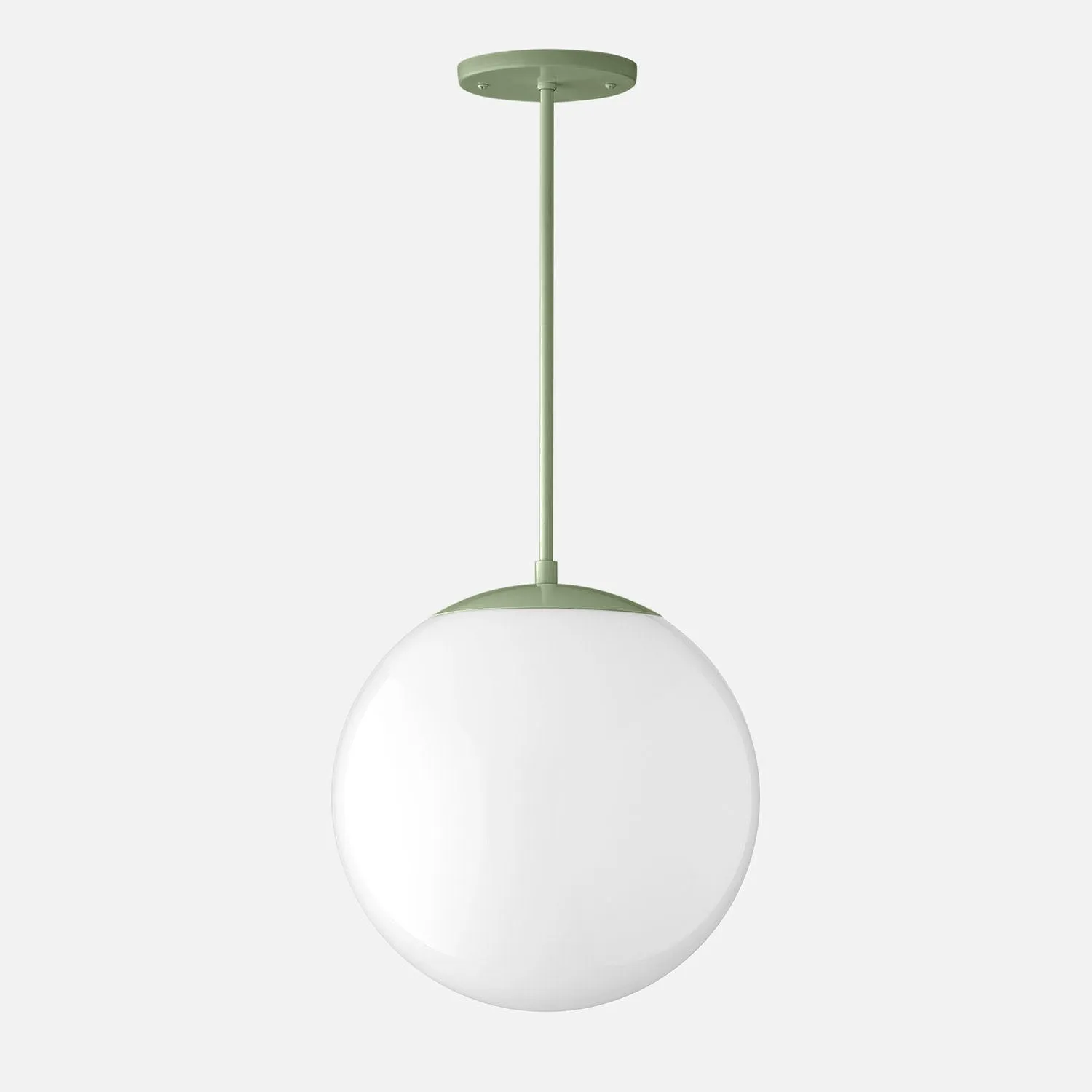Luna Rod Pendant with 12" Opal Shade - Vaulted