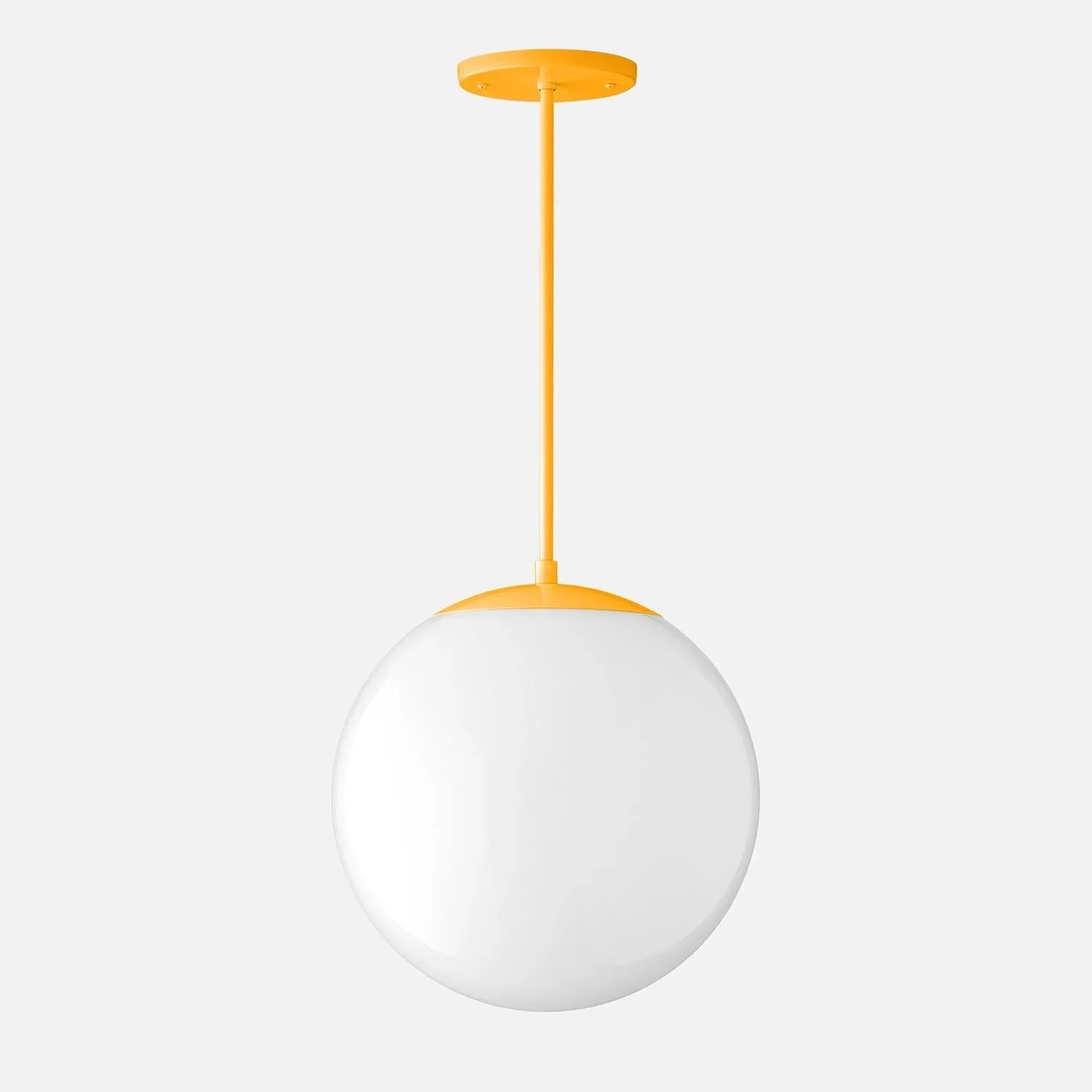 Luna Rod Pendant with 12" Opal Shade - Vaulted