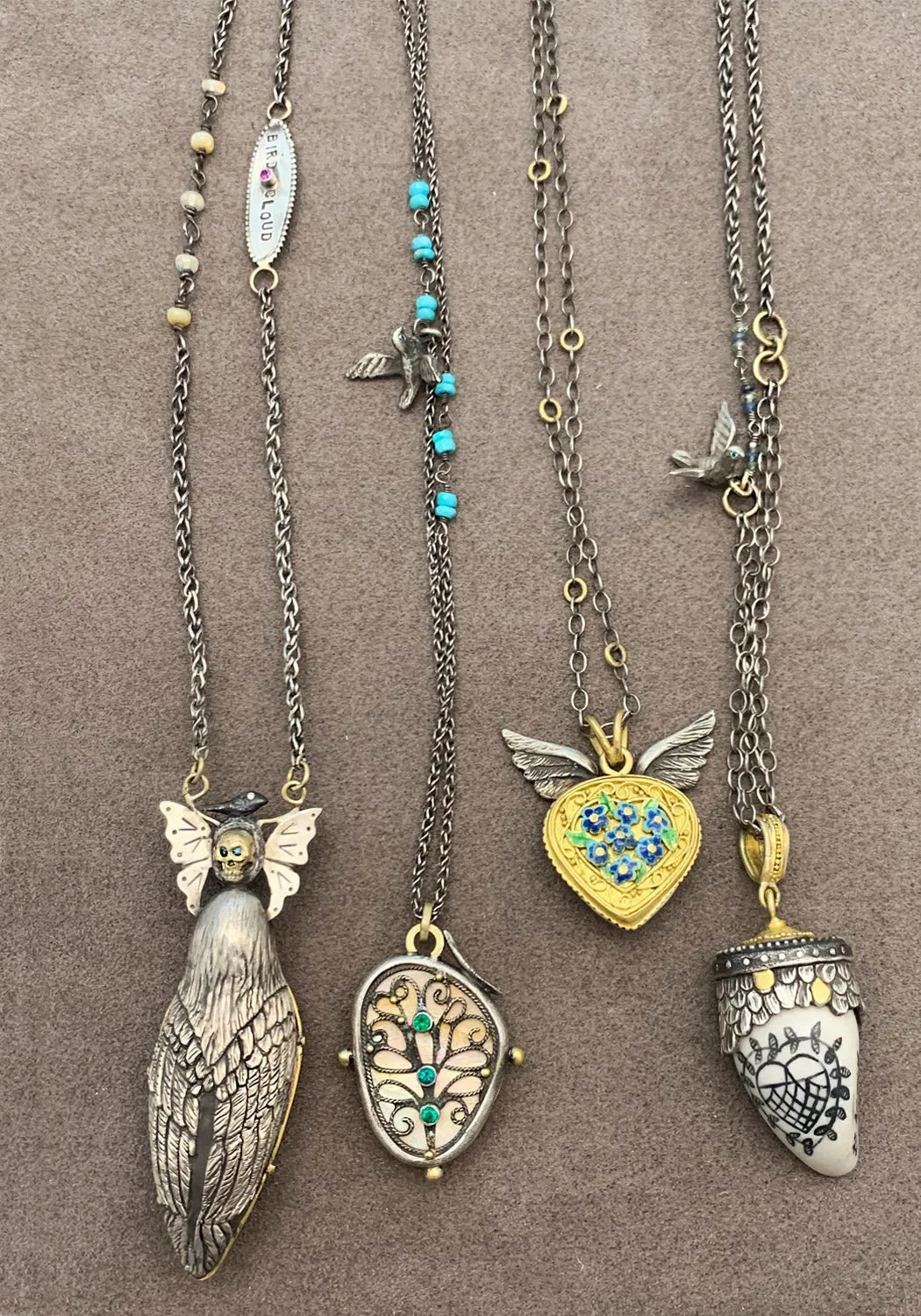 Melinda Risk Quartz Bird Cloud Necklace