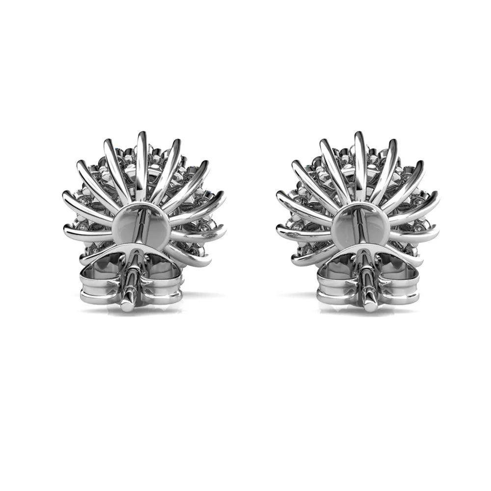 Moissanite by Cate & Chloe Starla Sterling Silver Stud Earrings with Moissanite Crystals