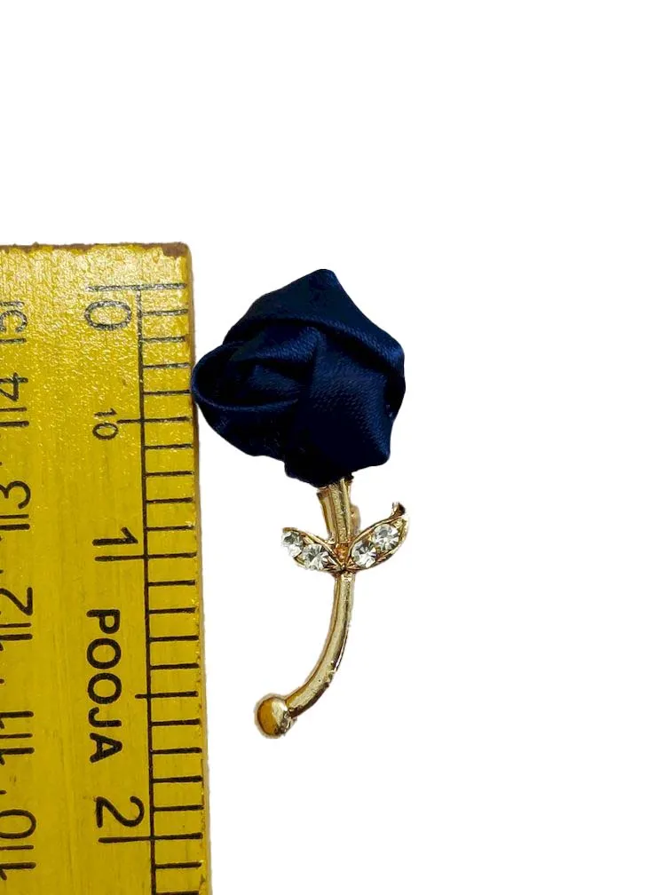 Navy Blue Flower Designer Brooch