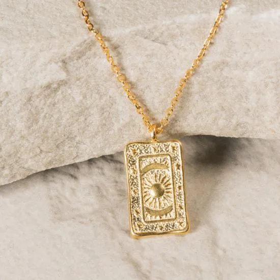 Night Sky Mini Tag Necklace - 24kt Gold