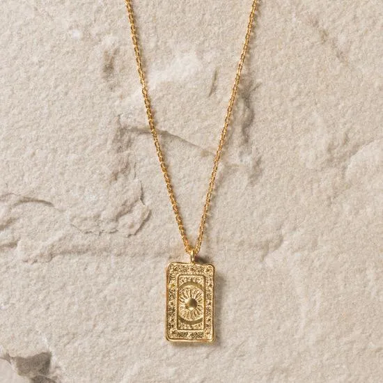 Night Sky Mini Tag Necklace - 24kt Gold