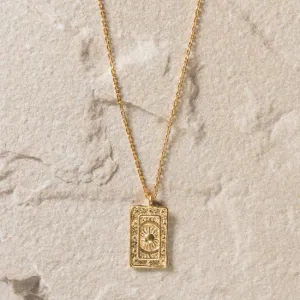 Night Sky Mini Tag Necklace - 24kt Gold
