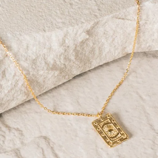Night Sky Mini Tag Necklace - 24kt Gold