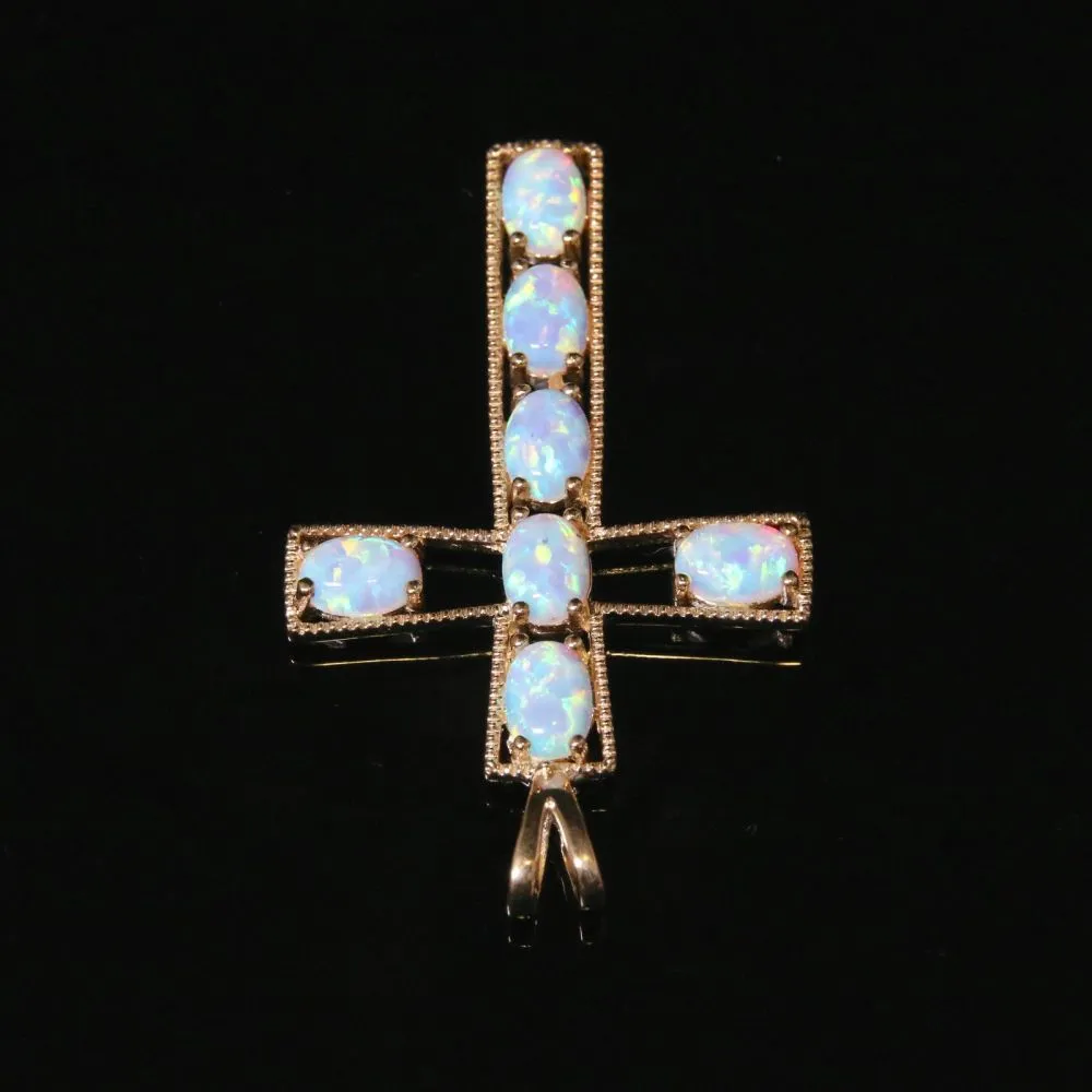 Opal Gold Cross Large Cross - Beautiful Opals