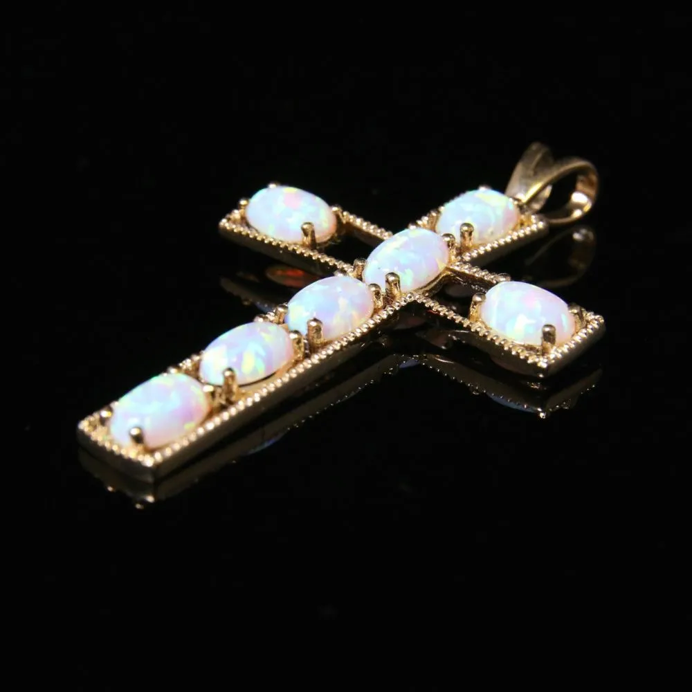 Opal Gold Cross Large Cross - Beautiful Opals