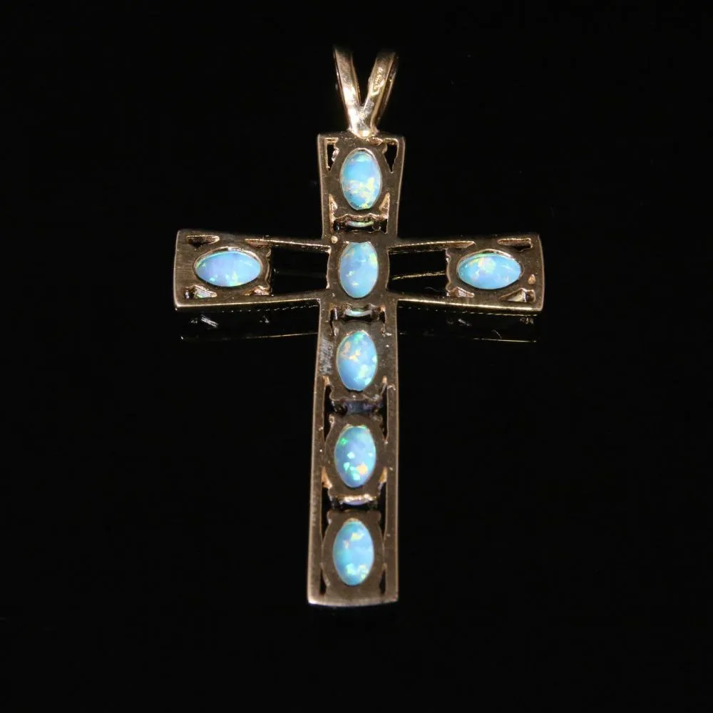 Opal Gold Cross Large Cross - Beautiful Opals