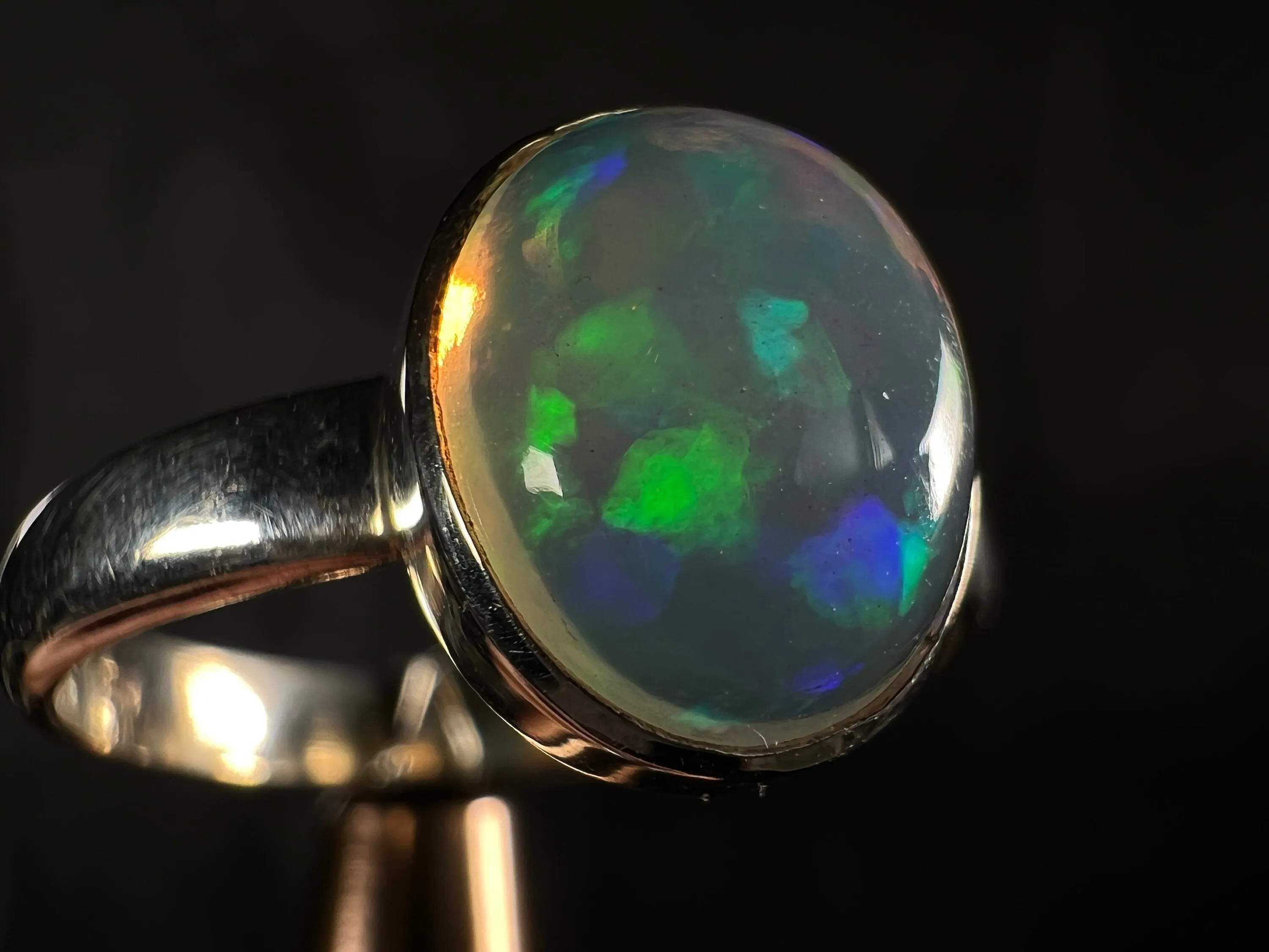 OPAL RING - Sterling Silver, Size 8 - Dainty Opal Ring, Opal Jewelry, Welo Opal, 51768