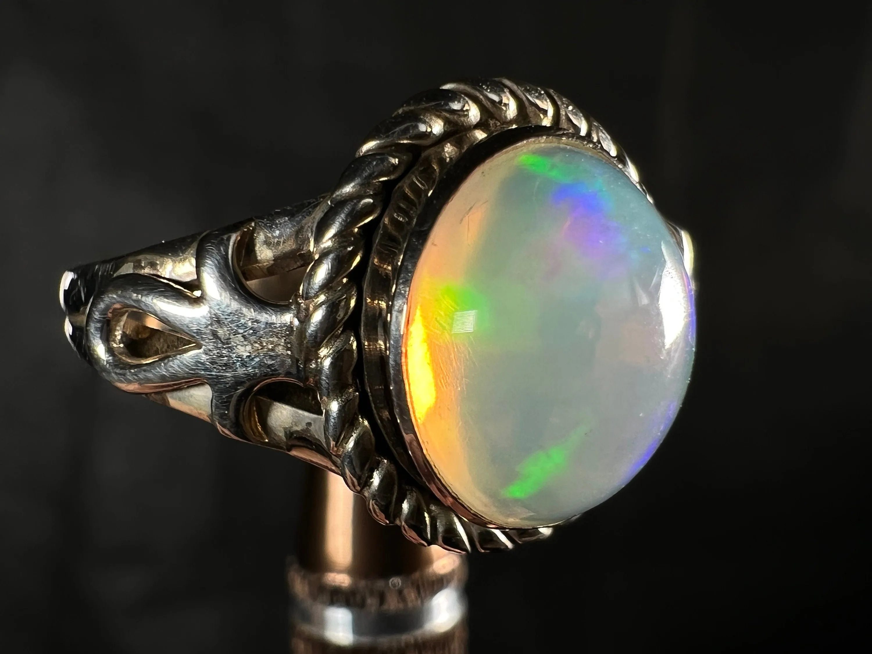 OPAL RING - Sterling Silver, Size 9 - Ethiopian Opal Rings for Women, Bridal Jewelry, Welo Opal, 51773
