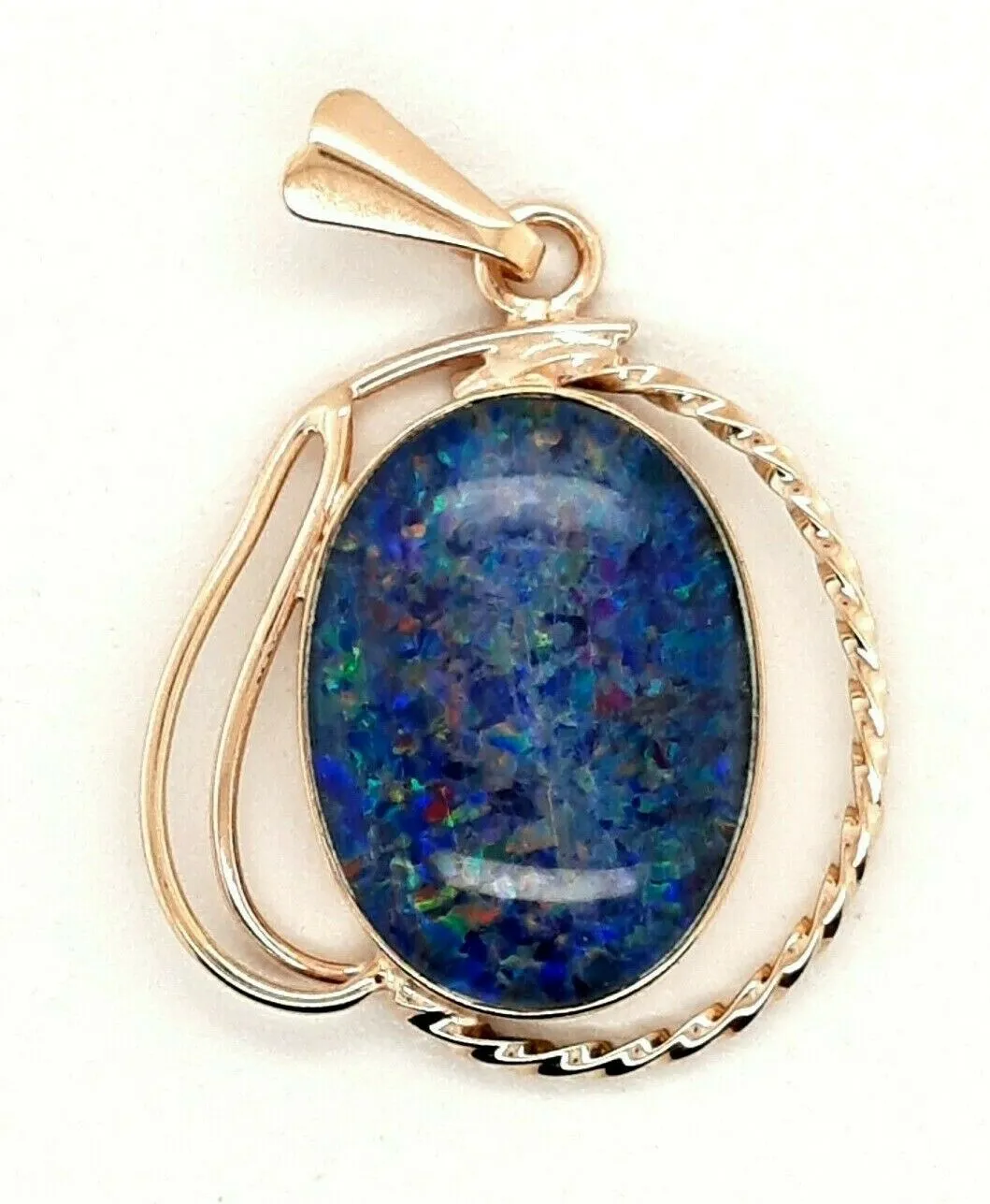 Opal Triplet & 9ct Yellow Gold Pendant - Fine Jewellery