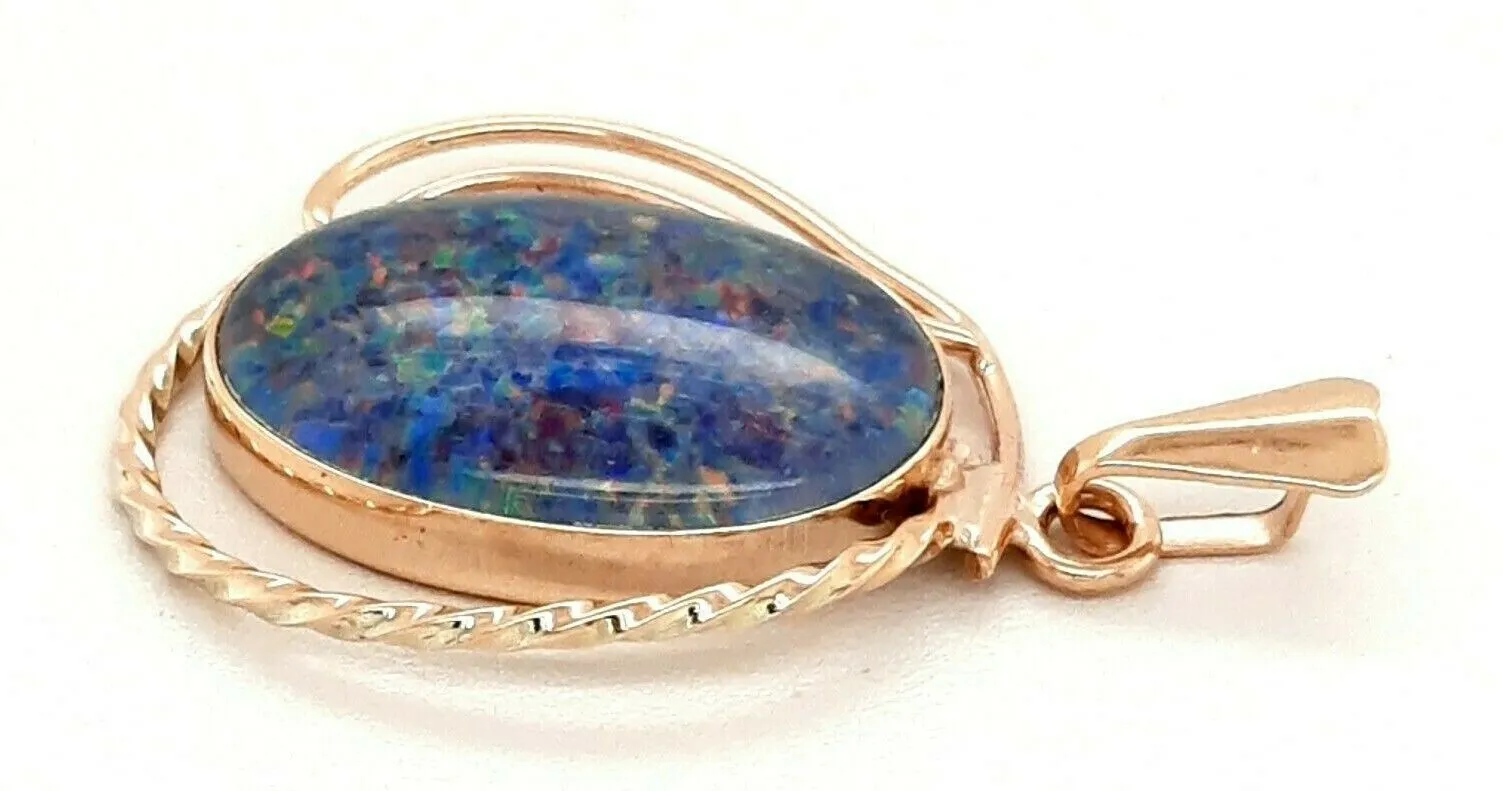 Opal Triplet & 9ct Yellow Gold Pendant - Fine Jewellery