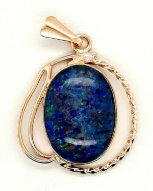 Opal Triplet & 9ct Yellow Gold Pendant - Fine Jewellery