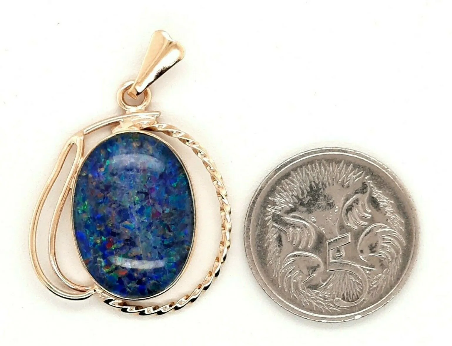 Opal Triplet & 9ct Yellow Gold Pendant - Fine Jewellery