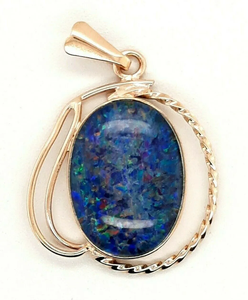 Opal Triplet & 9ct Yellow Gold Pendant - Fine Jewellery
