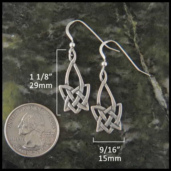 Open Celtic Knot Drop Earring in Silver