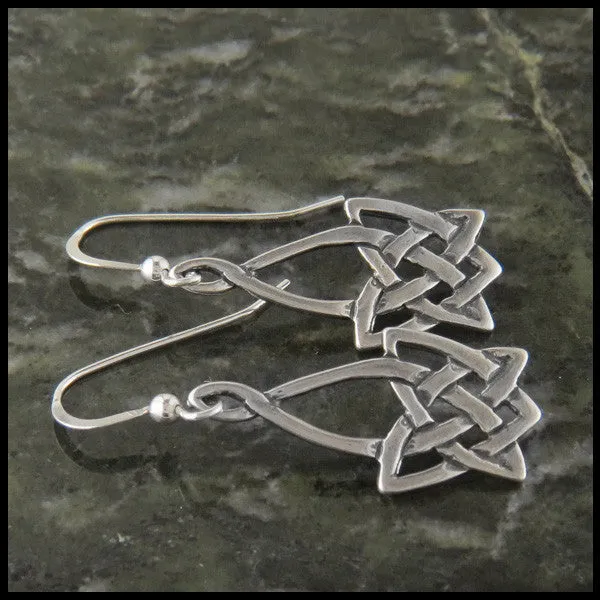 Open Celtic Knot Drop Earring in Silver