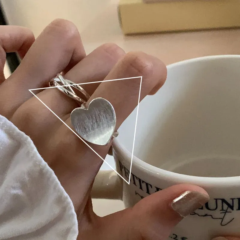 PANJBJ 925 Sterling Silver Geometric Black Stone Rings for Women Girl Korean Simple Adjustable Couple Jewelry Dropshipping