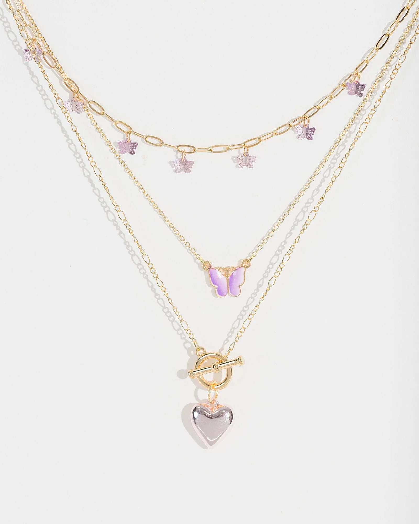 Pink Heart Locket Chain Necklace