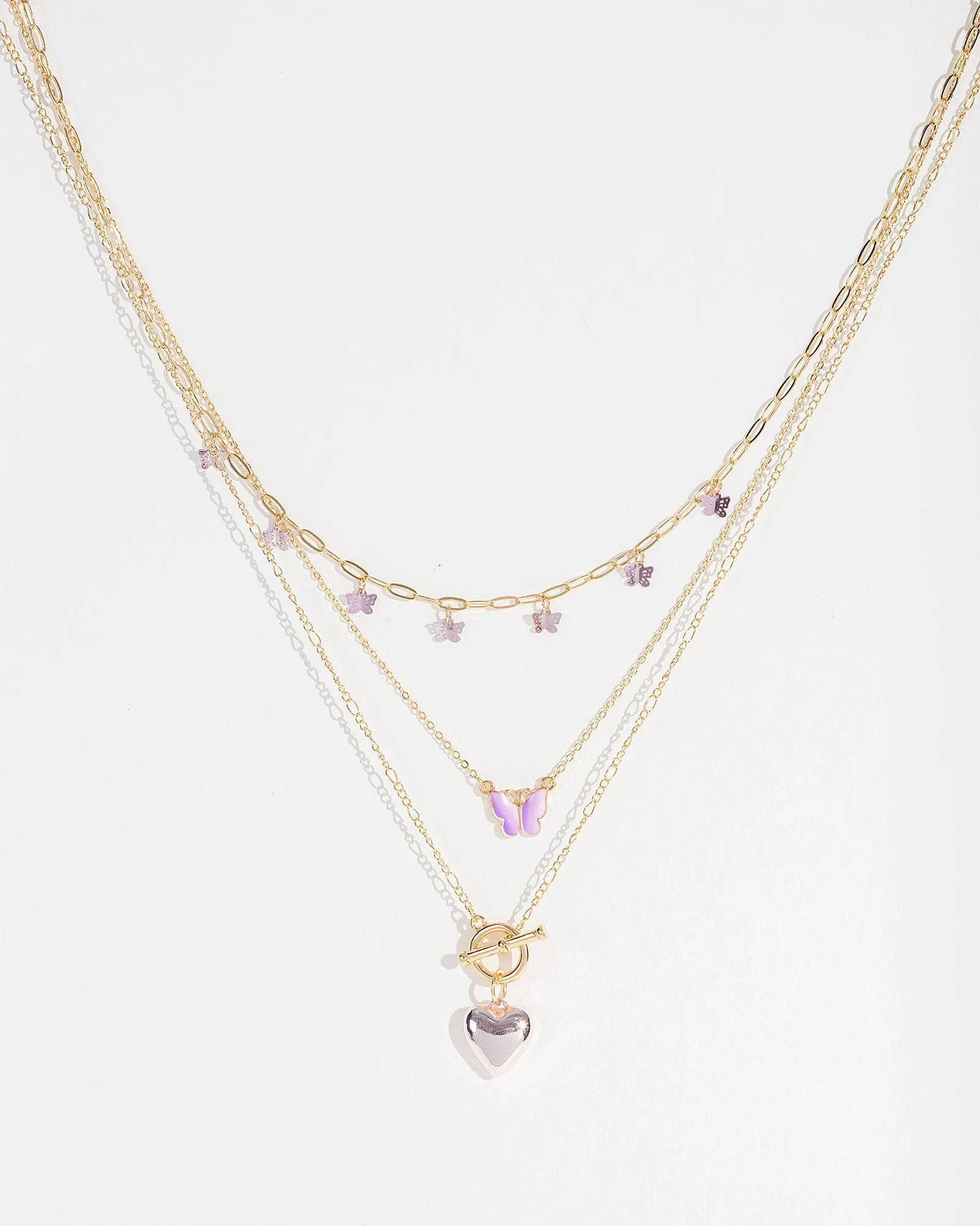 Pink Heart Locket Chain Necklace