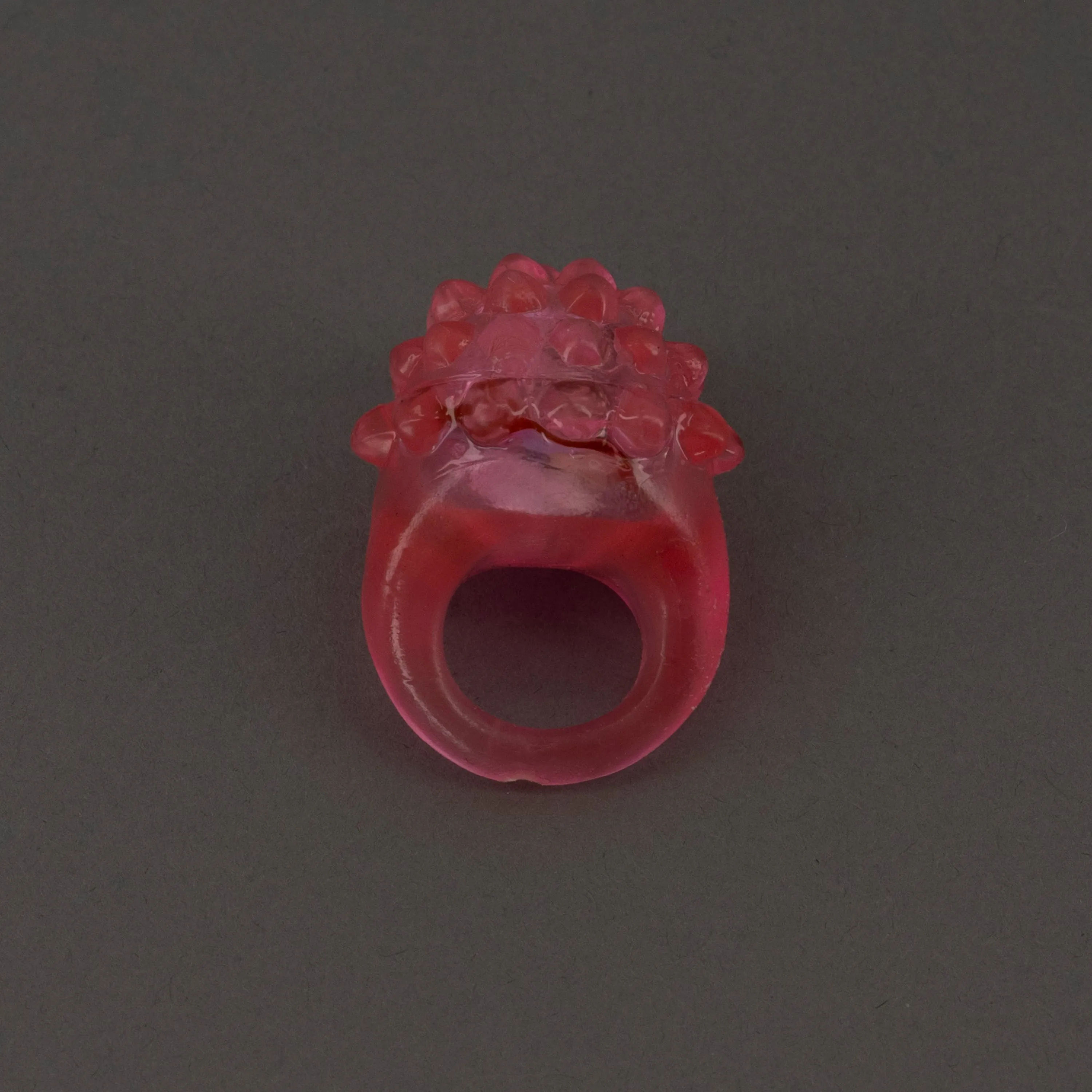 Pink LED Light Up Flashing Jelly Bumpy Rings - Pack of 12