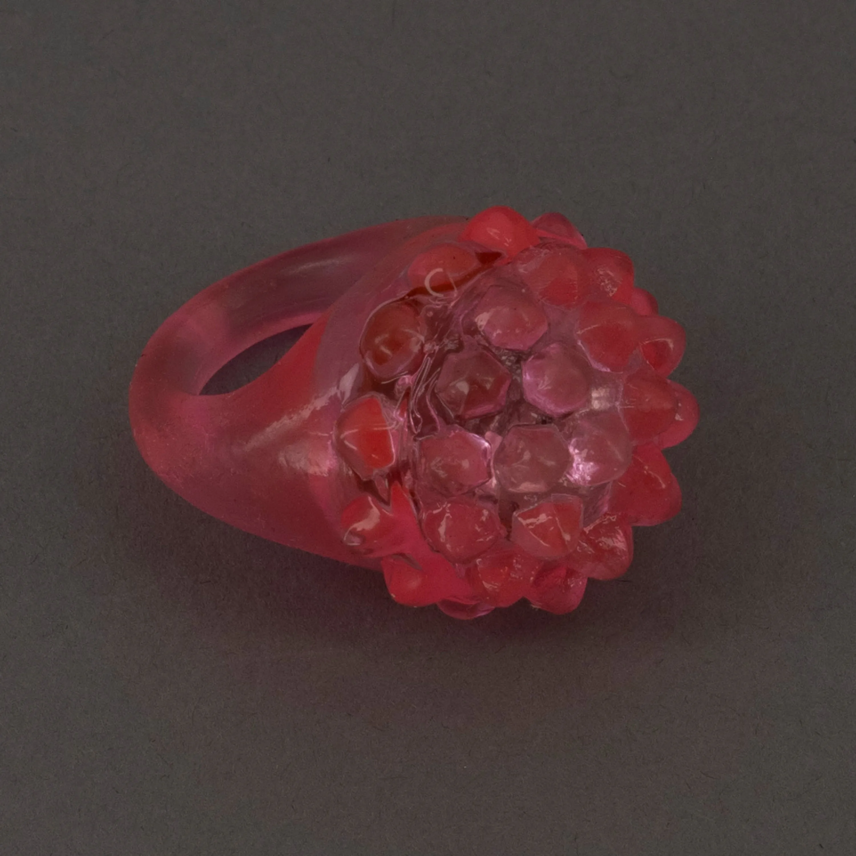 Pink LED Light Up Flashing Jelly Bumpy Rings - Pack of 12
