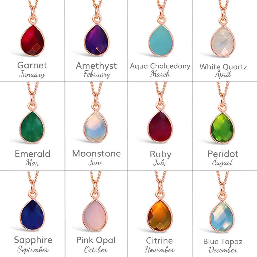 Pink Opal Charm Necklace | Rose Gold - October