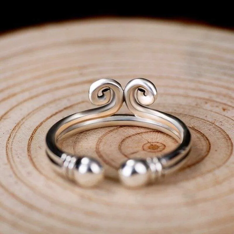 Pure 925 Sterling Silver Engagement Open Couple Ring For Women Men Lovers Vintage Handmade aneis de prata 925