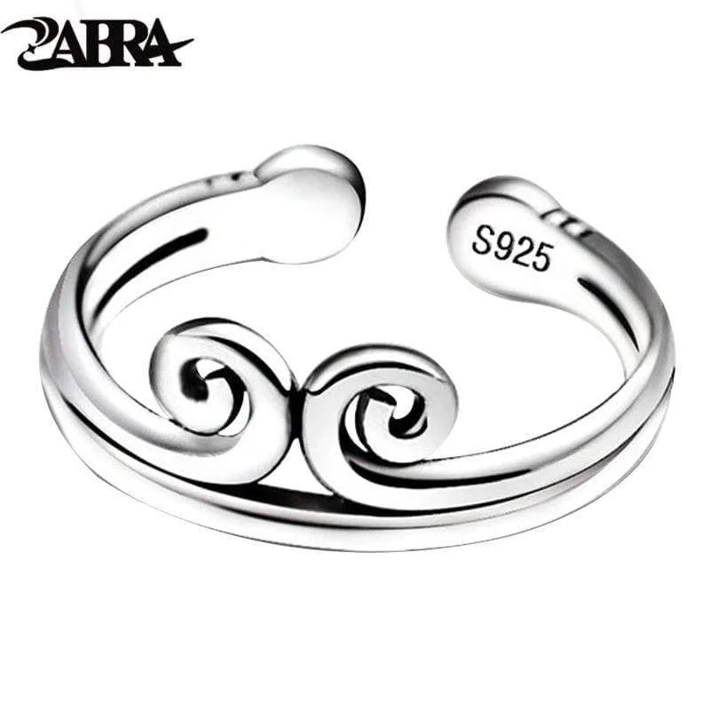 Pure 925 Sterling Silver Engagement Open Couple Ring For Women Men Lovers Vintage Handmade aneis de prata 925