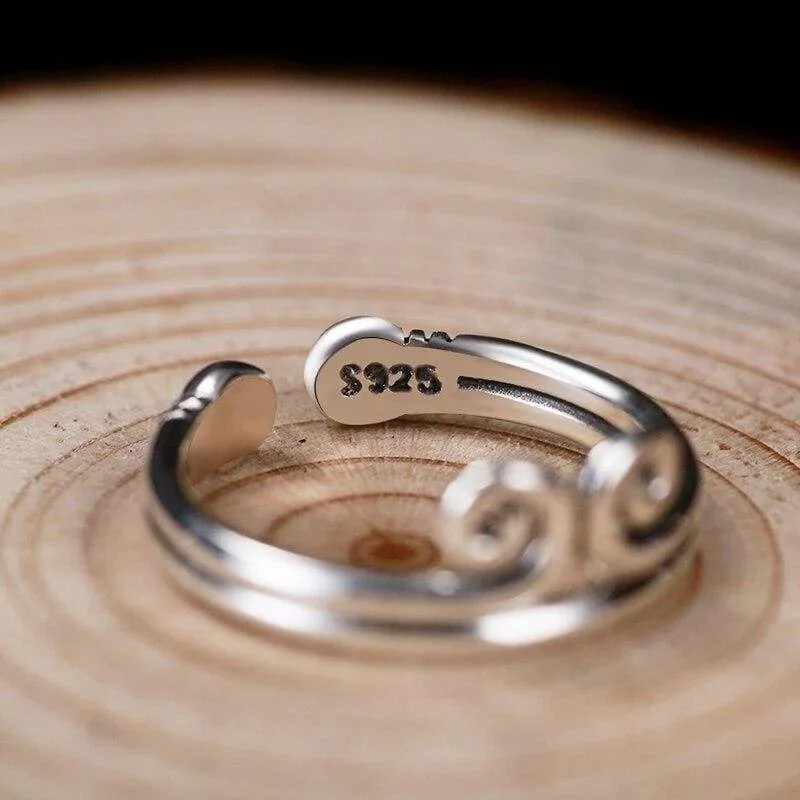 Pure 925 Sterling Silver Engagement Open Couple Ring For Women Men Lovers Vintage Handmade aneis de prata 925