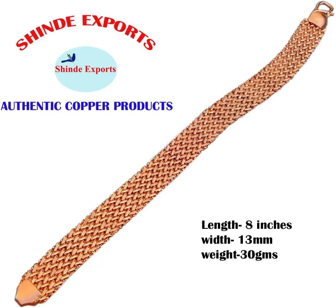pure copper large solid heavy chain link bracelet for men women