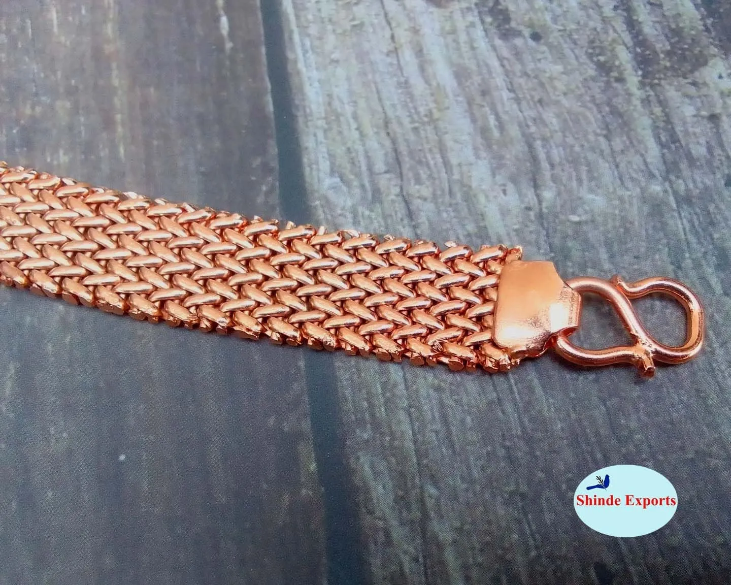 pure copper large solid heavy chain link bracelet for men women