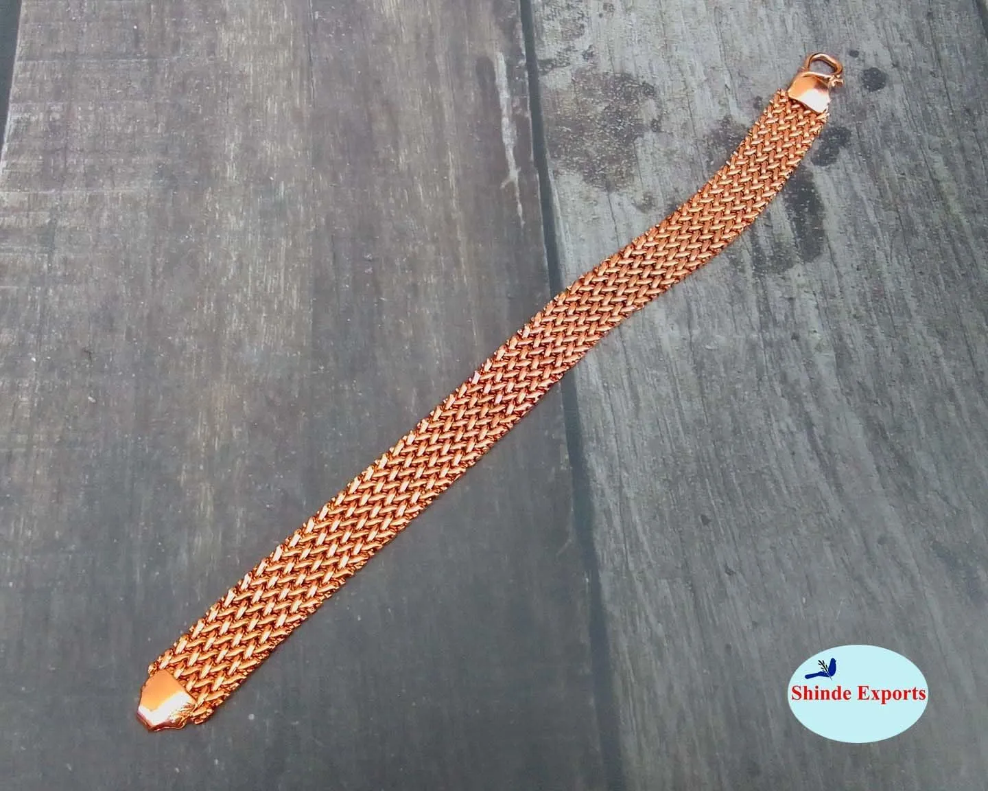 pure copper large solid heavy chain link bracelet for men women