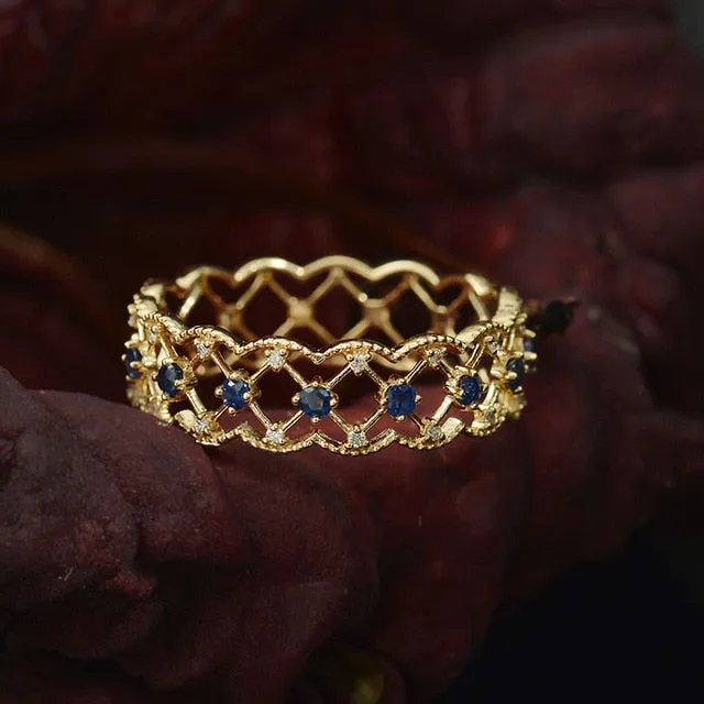 "Scarlett" Filigree Crystal ring