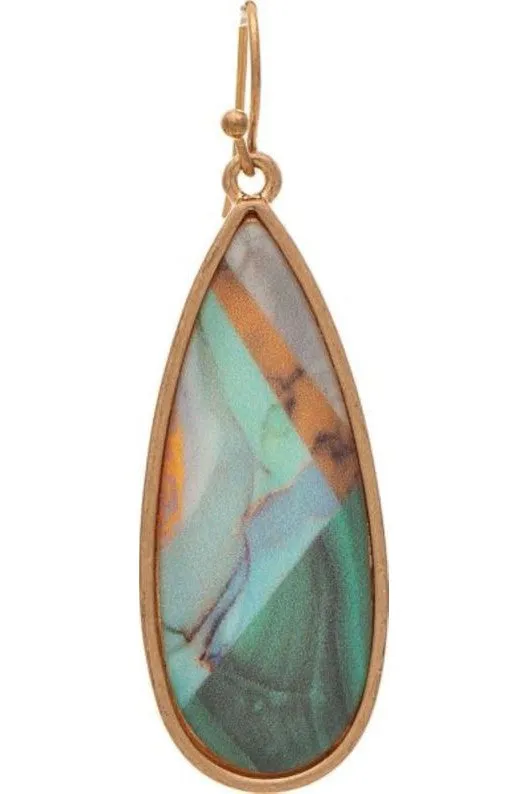Rain Jewelry Collection Gold Green Stone Pendant Necklace Set