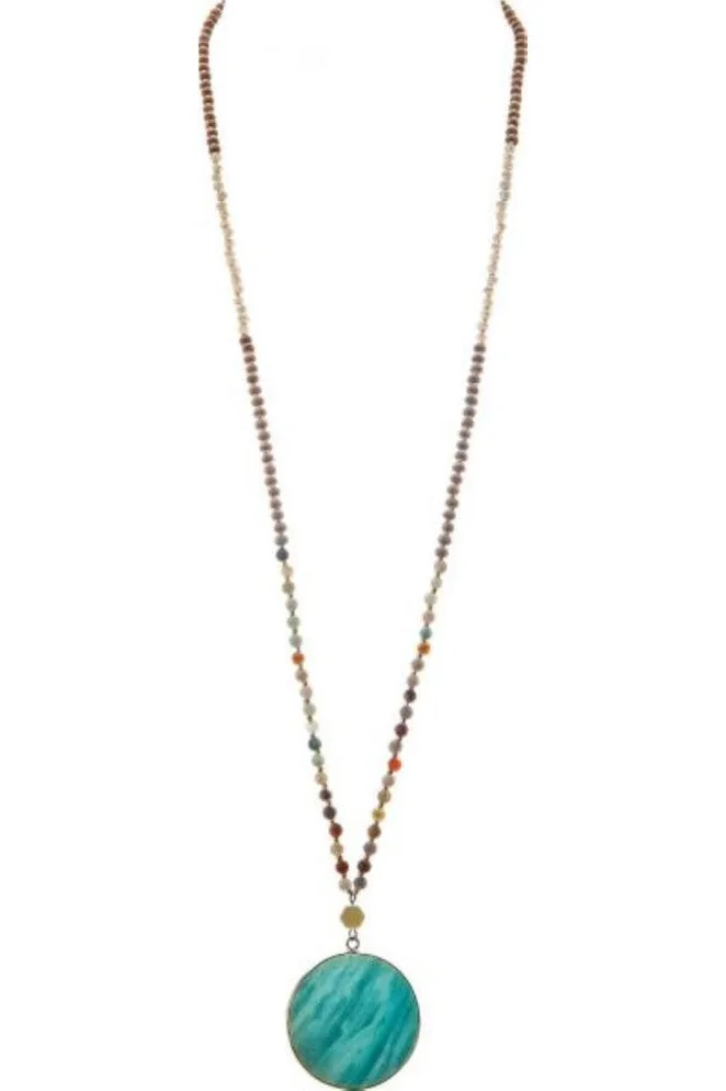Rain Jewelry Collection Gold Green Stone Pendant Necklace Set