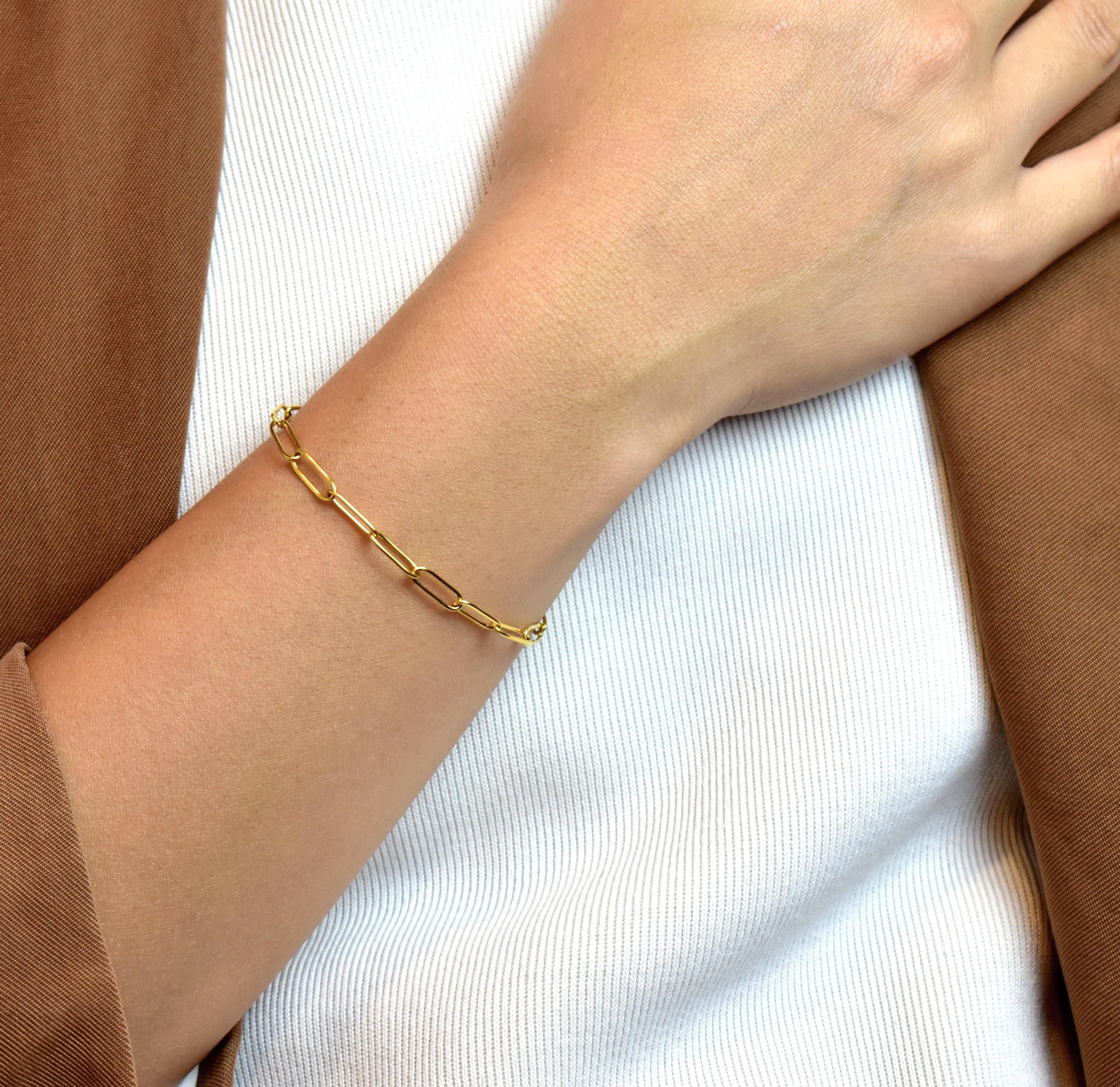 RICKY GOLD PAPERCLIP CHAIN BRACELET