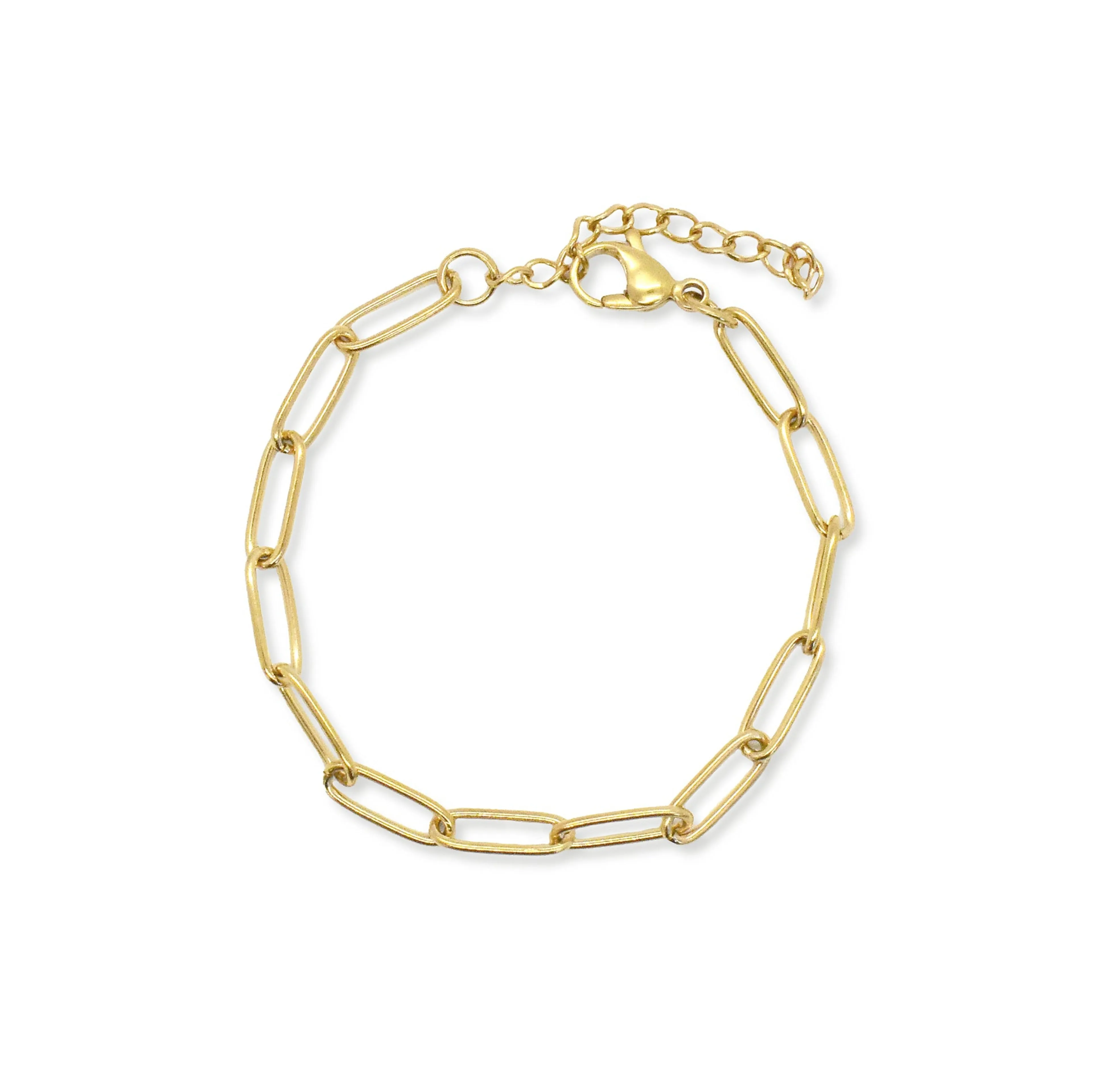RICKY GOLD PAPERCLIP CHAIN BRACELET