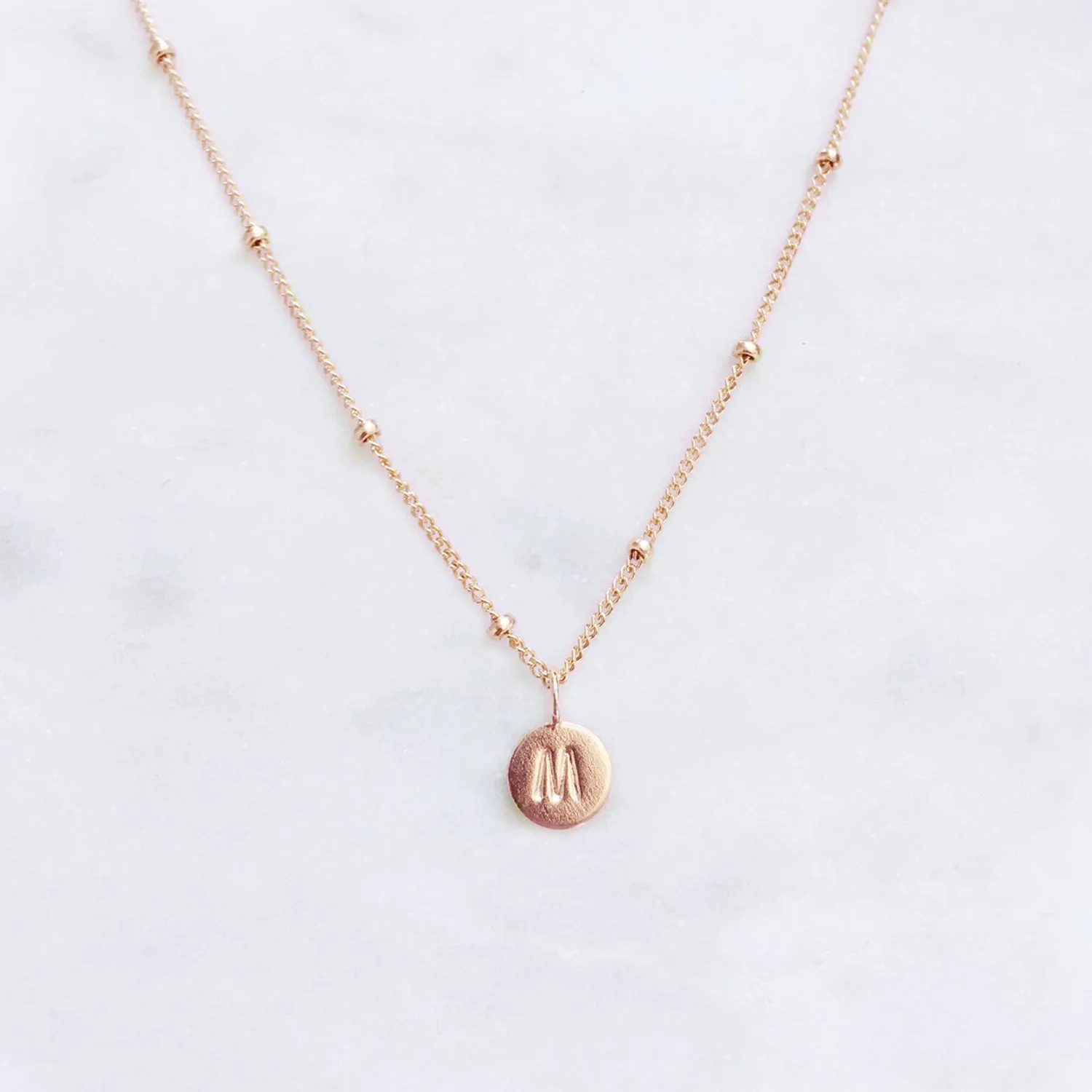 Rose Gold Initial Necklace