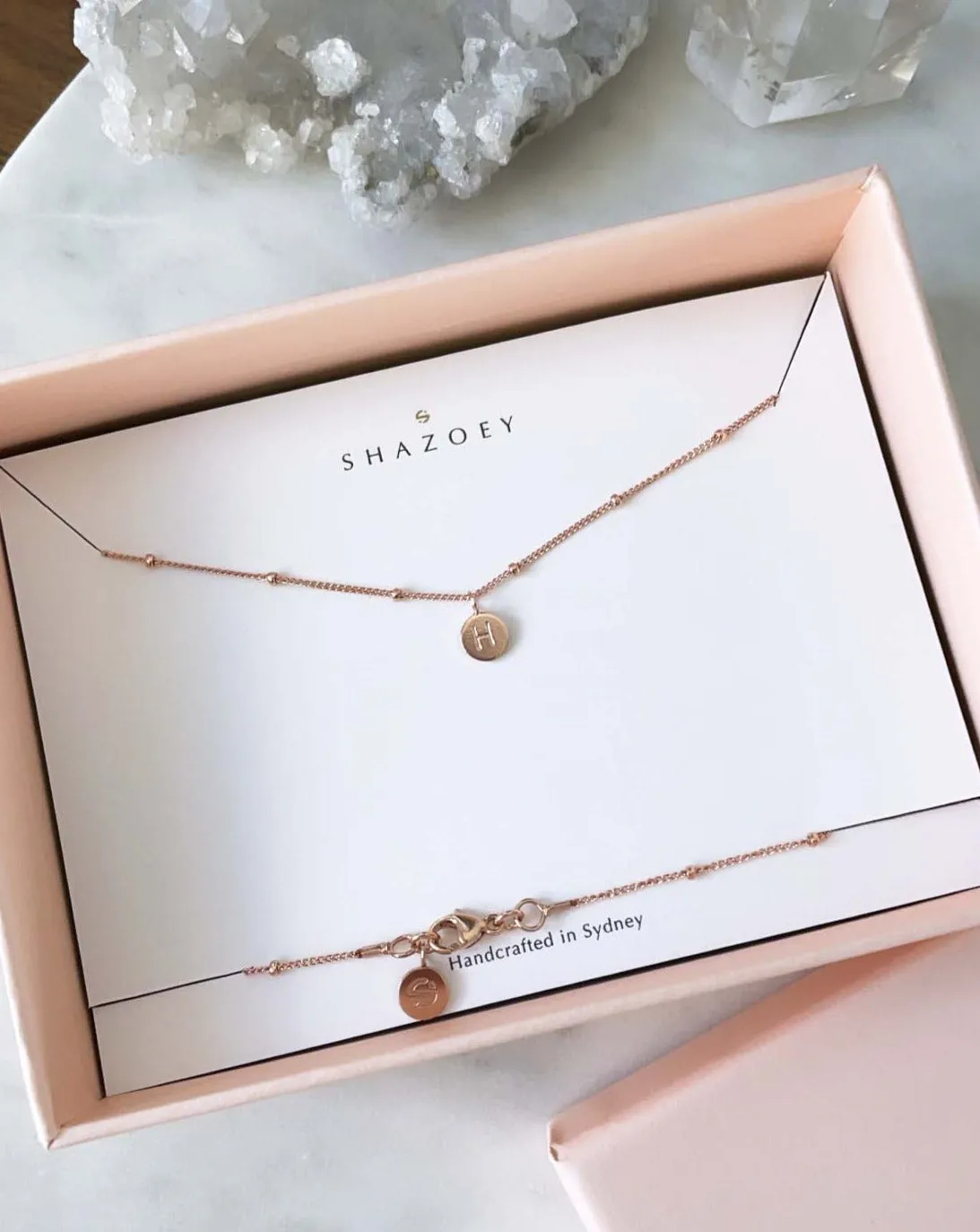 Rose Gold Initial Necklace